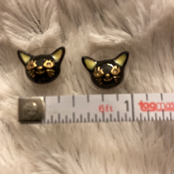 Vintage black cat earrings - Picture 2 of 2